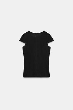 CAMISETA MINIMAL MANGA CORTA / Negro - Zara фото 5