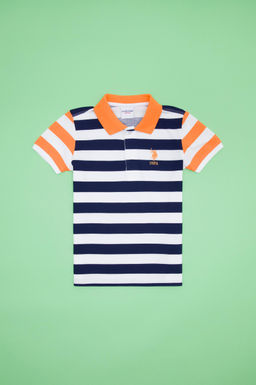 U. S. Polo Assn Темно-синяя футболка с воротником-поло для мальчика