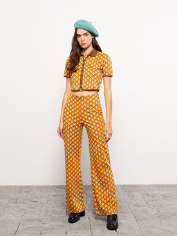 Rahat Kal?p Desenli Kad?n Pantolon