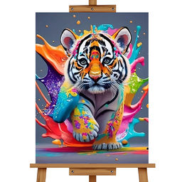 Мозаика алмазная "Тигрёнок" 20*30см.