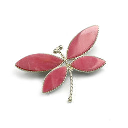 Брошь родонит "Стрекоза" 37*28мм.