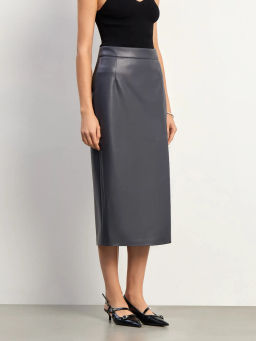 EMKA // Юбка миди из экокожи  фото 3