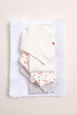 3-PACK OF HEART PRINT ROUND NECK BODYSUITS - Zara фото 6