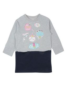 CRB wear/CWK 62255 Платье для девочки , серый меланж/Ex.Cherubino