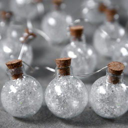 Гирлянда Нить 1.6 м с насадками Шарики с белым конфетти, IP20, серебристая нить, 15 LED, от батареек АА?2, свечение белое - Luazon lighting фото 2