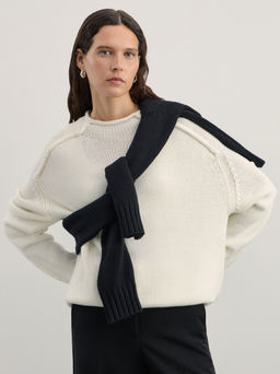 Джемпер из хлопка с воротником-стойкой / Zarina