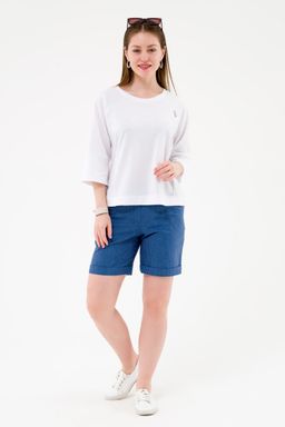 Шорты прямые с манжетами джинсовый - Odis фото 18