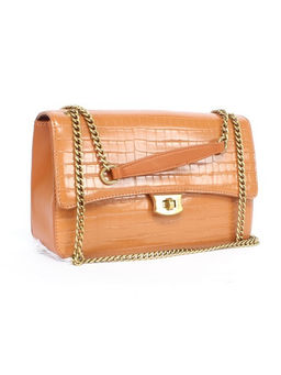 Сумка женская искусственная кожа DJ-7002-2-CARAMEL, 2отд, плечевой ремень (цепочка), карамель SALE 255996 - Adelia фото 6