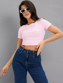 K12711 Футболка OVER SIZE (плотный хлопок) СВ_РОЗОВЫЙ