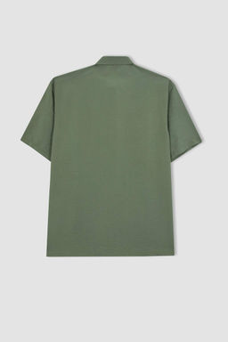 Рубашка из поплина с коротким рукавом стандартного кроя - Defacto фото 9