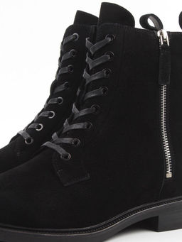 04-M3-1493 BLACK Ботинки зимние женские (натуральная замша, натуральный мех)