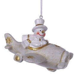 Фигурка декоративная подвесная "Снеговик/Дед Мороз", L10 W8,5 H7 см, 2в.