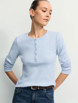 Лонгслив с застежкой на груди / Zarina  фото 3