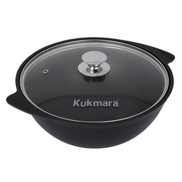 Казан для плова алюмин. 4,5л со стекл.крышкой (АП) (к47а) (Кукмара)