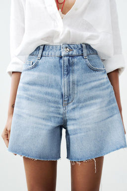 Z1975 HIGH-WAIST SHORTS WITH VENTS AT THE HEM - Zara фото 10