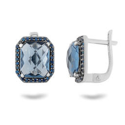 Серьги, танзанит выращ. , наносапфир, Истома