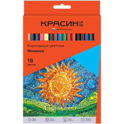 Карандаши Красин "Мозаика" 18цв. (КР-180300) в карт. уп.