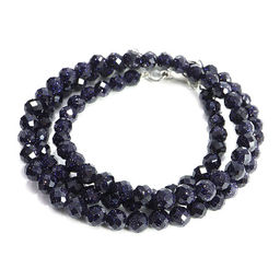 Бусы из камня Синий авантюрин алмазная огранка 4мм 38см удача, победа, везение, богатство