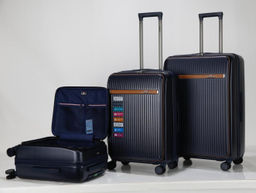 Набор чемоданов , тройка, полипропилен, 2504 Темно-синий