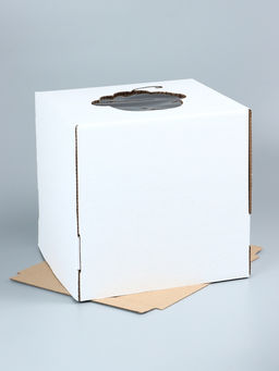 Цена за 5 шт. Коробка под торт с окном, «Пироженка», белая, 30×30×30 см