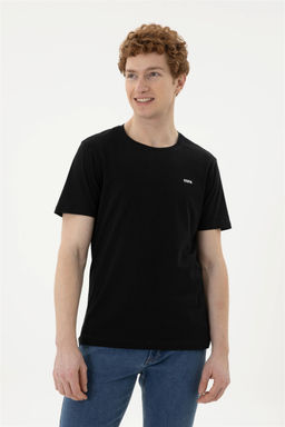 Мужская черная базовая футболка