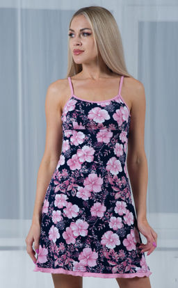 Ночная сорочка Цветы голубые на кофейном - Нежка фото 197