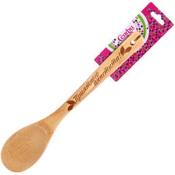 Цена за 5 шт. Ложка бамбуковая 30*6см "Приятного аппетита" Селфи