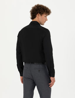 Siyah Slim Fit Uzun Kollu G_mlek