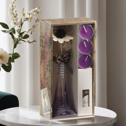 Набор подарочный «Париж» (диффузор и свечи) лаванда, «Богатство Аромата» 8 марта