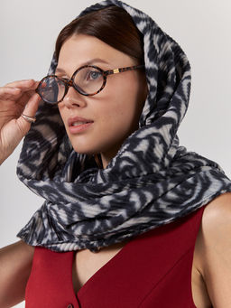 Большой, мягкий, тонкий и очень нежный двусторонний палантин с рисунком - Tantino фото 6