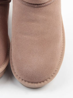 04-PAYH02-02Z BEIGE Угги женские (натуральная замша, 100% шерсть, натуральный мех)