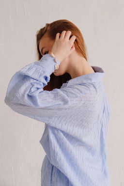 Martichelli Костюм из рубашки и шорт ажурный голубой  фото 4