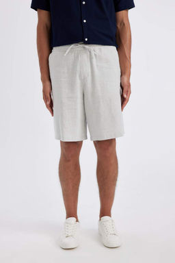 Шорты-бермуды из смесового льна Relax Fit - Defacto фото 3