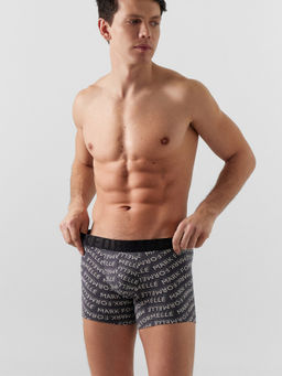 Цена за 2 штуки! Трусы боксеры мужские с серые принтом текст на графите1 411221