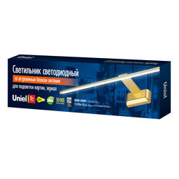 ULT-F32-9W/NW IP20 GOLD Светильник светодиодный для подсветки картин и зеркал. 220V. Белый свет. Корпус алюминий. Золотистый. TM Uniel