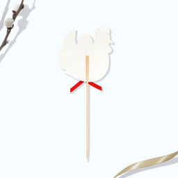 Цена за 2 шт. Топпер для украшения кулича «Хохлома» на пасху, 5×5.5 см