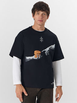 Футболка мужская черная с надписью Еду к теще на блины - Mark formelle фото 6