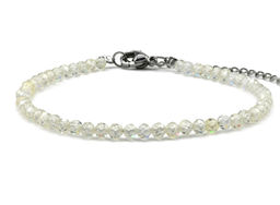 Браслет из фианитов шарик гр.3мм цв.желтый, 17см