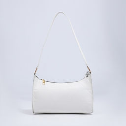 Сумка-багет на молнии, цвет белый