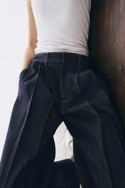 JEANS ZW COLLECTION BALLOON TIRO ALTO PLIEGUES / Azul - Zara фото 4