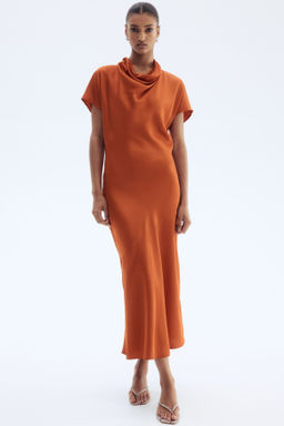 Vestido de sat?n con escote drapeado - H&m фото 2