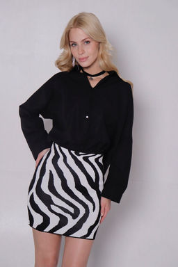 11417 Мини-юбка вязаная чёрно-белая - Martichelli фото 7