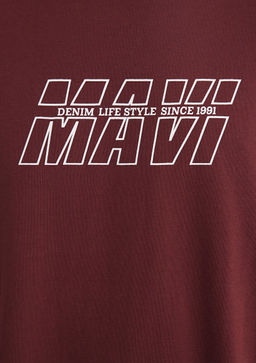 Mavi Bask?l? K?rm?z? Tisort  фото 7