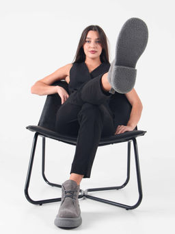 Ботинки EDART 308.агата gr. серый замок замша б/байка - Ed'art фото 6