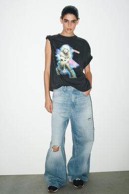BRITNEY SPEASRS FADED-EFFECT T-SHIRT