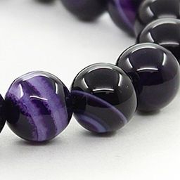 Агат фиолетовый 10мм, браслет Классика длина 17см - Agat77 фото 2