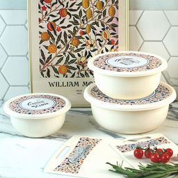 Миска пластмассовая Modena 1,2л, д18см, h8см, с крышкой, с декором Терраццо, светло-бежевый (Россия) - Домашняя мода фото 2