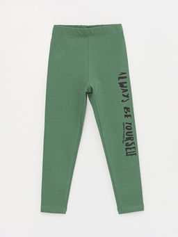 Beli Lastikli Bask?l? K?z ?ocuk Tayt