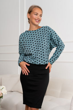 Платье Open Style 5935 зеленый/черный