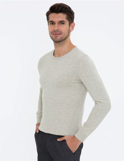 Kum Melanj Slim Fit Bisiklet Yaka Basic Triko Kazak - Pierre cardin фото 3